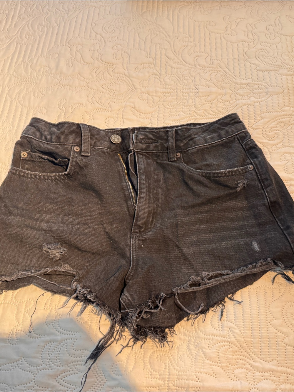 Garage Black Distressed Denim Cutoff Shorts